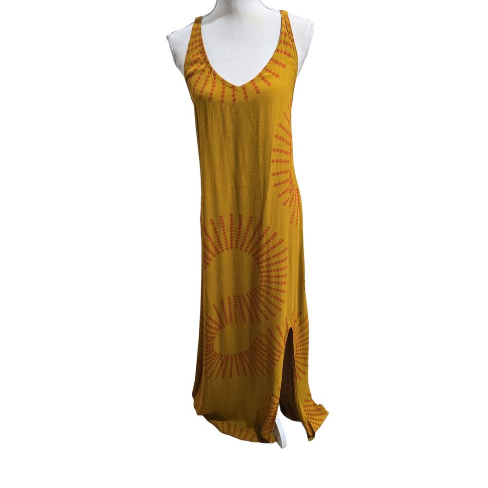 Manaola Yellow and Orange Midi Dress